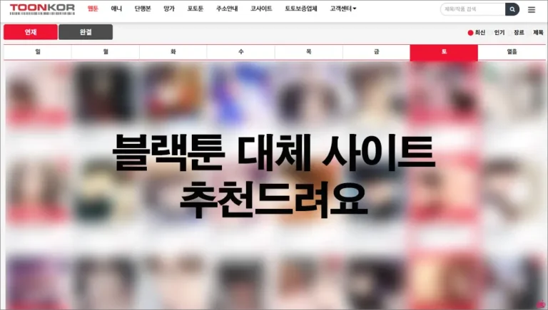 블랙툰 대체 사이트 추천드려요