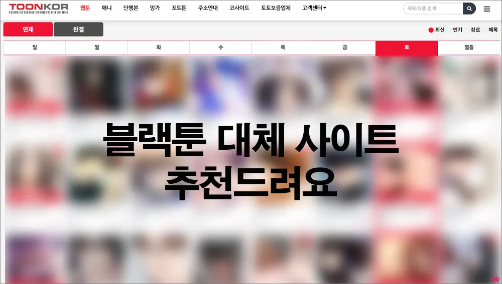 블랙툰 대체 사이트 추천드려요