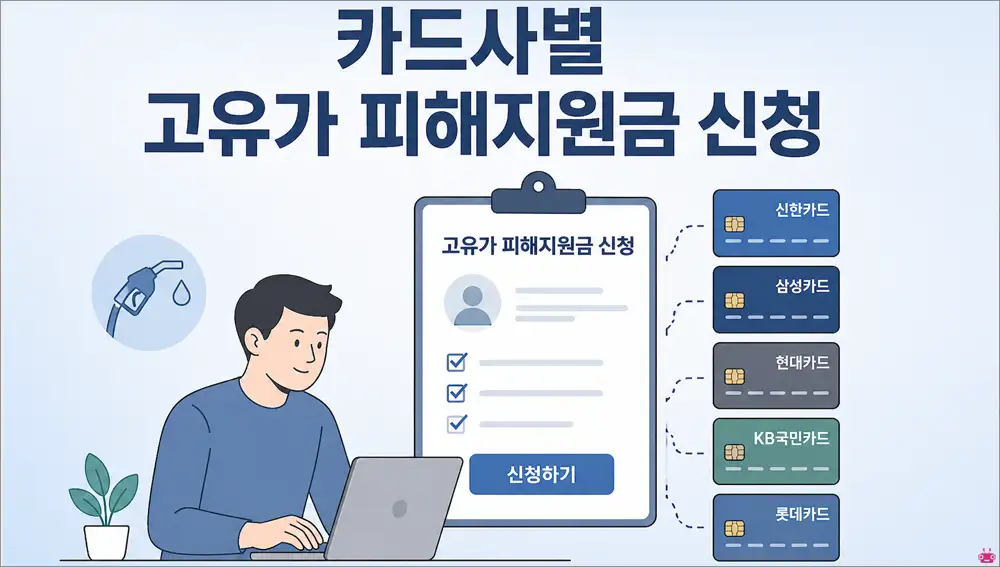 고유가 피해지원금 신청 9개 카드사 페이지 바로가기